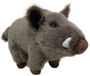 Nature Planet Knuffeldier wild zwijn - zachte pluche stof - veel details - grijs - 15 cm - Cadeau - Kinderen - Bosdieren