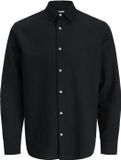 JACK&JONES JJEBREEZE LINEN BLEND SHIRT L/S SN Heren Overhemd XXL Zwart