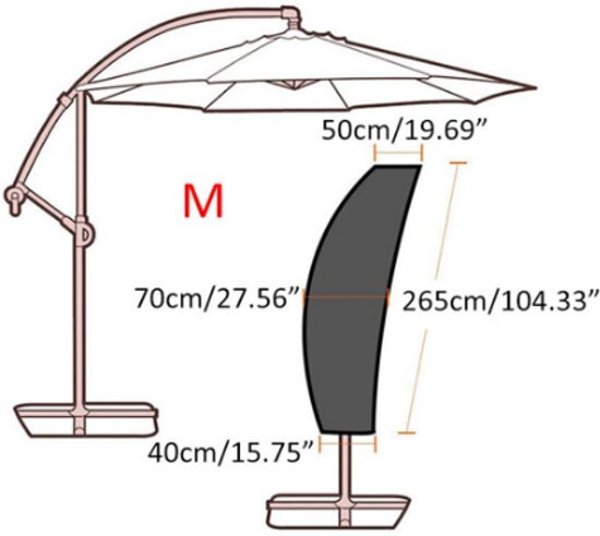 IMPAQT Parasolhoes voor zweefparasol - zweefarmparasol - 265 cm Premium Quality Grijs - diameter parasol 250/350 cm