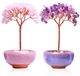 Kristalboom Améthyste Naturelle Article de décoration Bonsaï 2 pièces Résine 8,5 x 6,5 x 14 cm Arbre porte-bonheur
