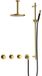 Hotbath Cobber - CB7067 - Inbouw Regendoucheset - Geborsteld Messing PVD - 2 Stopkranen - Thermostatisch - Plafondbuis 15 cm - Hoofddouche 200 mm - Staafhanddouche - Glijstang 900 mm - Waterbesparend