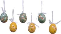 Decoris Paaseieren - 6 stuks - foam - 6 cm - Geel