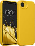 kwmobile telefoonhoesje geschikt voor Apple iPhone 17e / iPhone 16e - TPU backcover met siliconen coating - Smartphone case in stralend geel