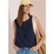 Blouse met split in de hals en bandjes