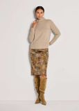MADELEINE Trui Trui, Wol, Cashmere, Viscose, Opstaande kraag, Lange mouw, Gemeleerd, Regular Fit, Maat 48, Beige