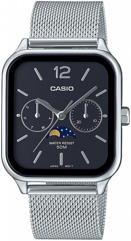Casio MTP-M305M-1AVER Timeless Collection Heren Horloge - Zwart - Zilverkleurig - 34mm