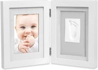 Interbaby Fotolijst Met Afdruk 24 X 29 Cm Klei/hout Roze/grijs