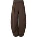 PIECES barrel broek - donkerbruin