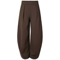 PIECES barrel broek - donkerbruin