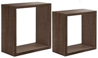 Homemania Q-BIS wandrek, woonkamer, slaapkamer, kantoor, MDF, walnoot 35 x 35 x 15,5/31 x 31 x 15,5 cm