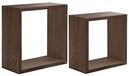 Homemania Q-BIS wandrek, woonkamer, slaapkamer, kantoor, MDF, walnoot 35 x 35 x 15,5/31 x 31 x 15,5 cm