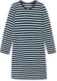 Schiesser dames Cotton Essentials Nachthemd lang - nachtblauw gestreept