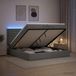 Prolenta Maison Exclusive Lit Ottoman exclusif, avec matelas et éclairage LED, couleur gris foncé, dimensions 200 x 200 cm, revêtement en tissu
