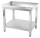 GOLDINOX Plan de travail en acier inoxydable, châssis 500 x 500 mm, PREMIUM