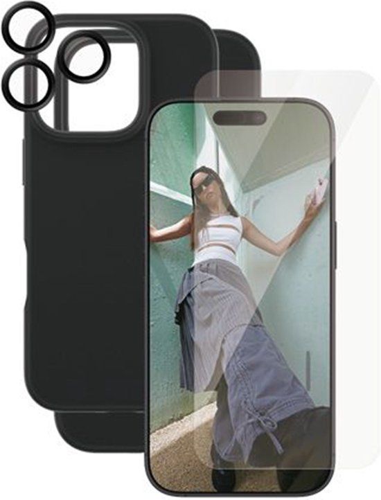 PanzerGlass Elegant Beschermingspakket voor Apple iPhone 16 Plus - Doorzichtig Zwart