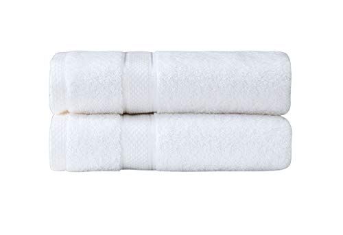Komfortec Set van 2 badhanddoeken 70x140 cm - Wit - Katoen