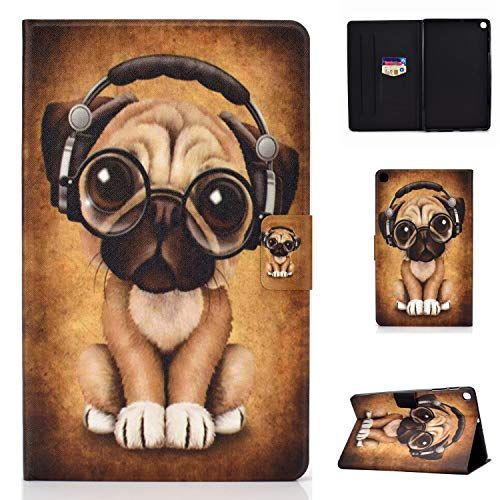 Succtop Zuignap Galaxy Tab A 2019 10.1 Inch Case PU Lederen Portemonnee Flip Cover Magnetische Stand Functie Tablet Case met Card Slot en Pen Houder voor Samsung Galaxy Tab A 10.1" SM-T510 / SM-T515 2, Hond