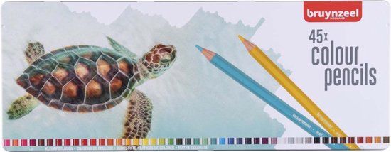Bruynzeel Schildpad - 45 Kleurpotloden - Grijs - HB/B - 1 mm - Blik