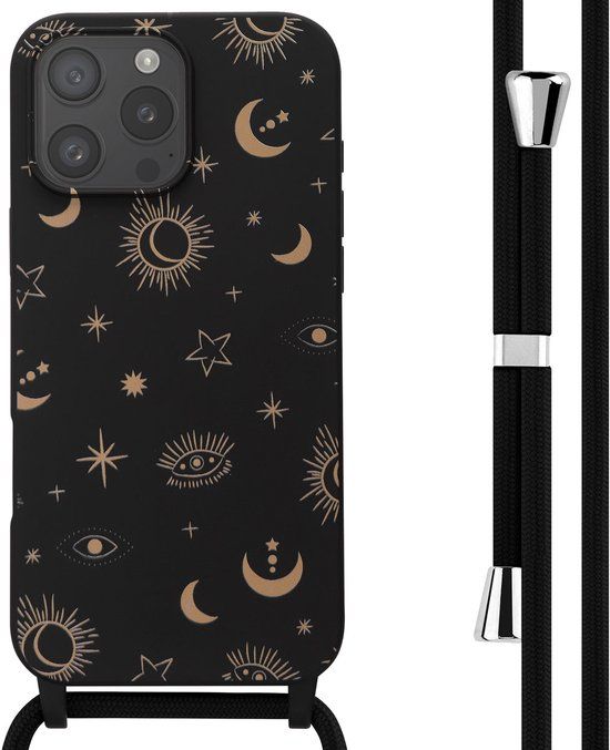 imoshion Siliconen design hoesje met koord voor de Apple iPhone 16 Pro Max - Sky Black