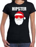 Bellatio Decorations Shoppartners Bv Fout Kerstshirt / Kerst t-shirt Hipster Santa zwart voor dames - Kerstkleding / Christmas outfit XXL