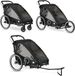 Deryan Fietskar V2 - Kinderfietskar 2 Persoons - Wandelwagen - Zwart