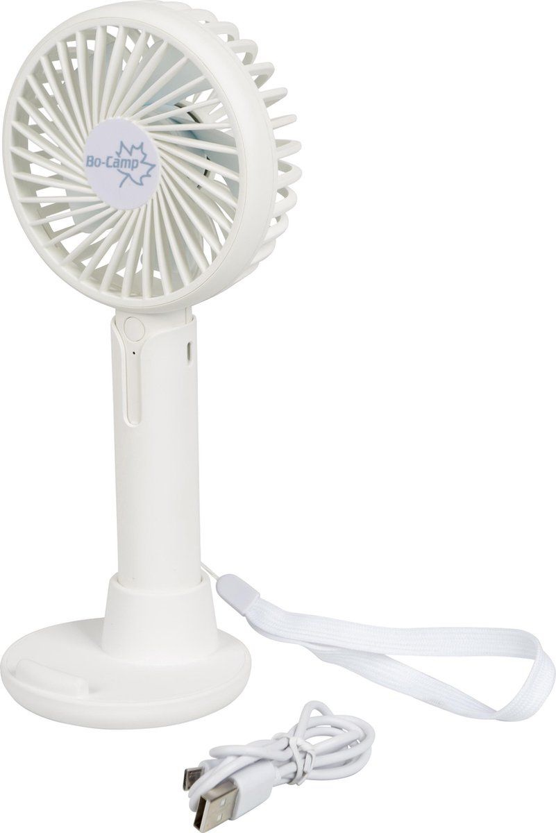 Bo-Camp Handventilator - Met houder - ABS - Wit