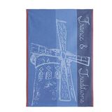 Coucke Jacquard handdoek van Frans katoen, Moulin Red, Blauw, 50,8 x 76,2 cm, 100% Katoen