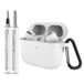 Apple Étui en silicone pour AirPods Pro 3 avec mousqueton et stylo de nettoyage - Blanc