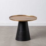 LOLAhome Side table 59 x 59 x 46 cm Black Golden Aluminium