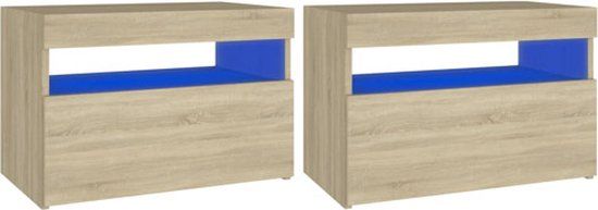 vidaXL Nachtkastjes - Set van 2 - Sonoma Eiken - 60x35x40 cm