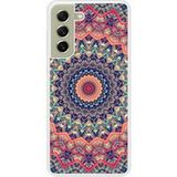 Samsung Bedrukt siliconen hoesje compatibel met Galaxy S21 FE Mandalla rose