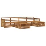 vidaXL - Buiten - bank - set - 6 - st - Naturel - Massief - Acacia - Hout