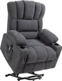 Homcom Fauteuil releveur électrique multifonctionnel Polyester Gris foncé