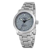 KIENZLE Flieger Automatic KM416H Heren Polshorloge - Zilverkleurig Staal - Mat Grijze Wijzerplaat - 39mm