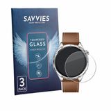 Savvies - Glas Screenprotector voor Honor Watch 6 - Gehard Beschermglas 9H 3 Stuks