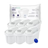 Aquafloow Set van 6 Waterfilterpatronen | Compatibel met Brita Maxtra+, Maxtra Pro, Marella, Style, Elemaris | Vermindert Chloor, Kalk, Zware Metalen en Verbeterd de Smaak
