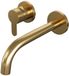 Brauer Gold Edition Inbouw Wastafelmengkraan met Gebogen Uitloop en Rozetten Model D2 Goud Geborsteld PVD
