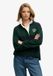 Superdry - Heritage Stripe Rugbyshirt oversized pasvorm - Dames - Lange mouwen shirts - Katoen - Groen