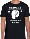 Bellatio Decorations Shoppartners Bv Gezocht wc-papier beloning 10000 euro - t-shirt - zwart - voor heren - fun shirts M