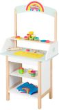 roba x Play-Doh IJsstalletje - Speelset van FSC-gecertificeerd hout met 12 potjes klei, houten gereedschap, schort & 3D-mat - Creatieve verkoopstand vanaf 3 jaar