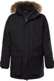 Men Plus - Heren - Functionele parka capuchon met imitatiebont - Zwart - Maat 3XL