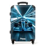 NoBoringSuitcases.com® Kinderkoffer jongen - Blauwe raceauto
