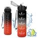 Vikaster Drinkfles voor school, waterfles met rietje, lekvrij, BPA-vrij, sportfles voor camping, yoga, gym, school, outdoor