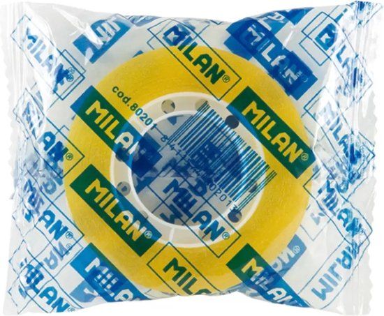 MILAN Plakband, 12 mm x 33 m (geel, transparant)