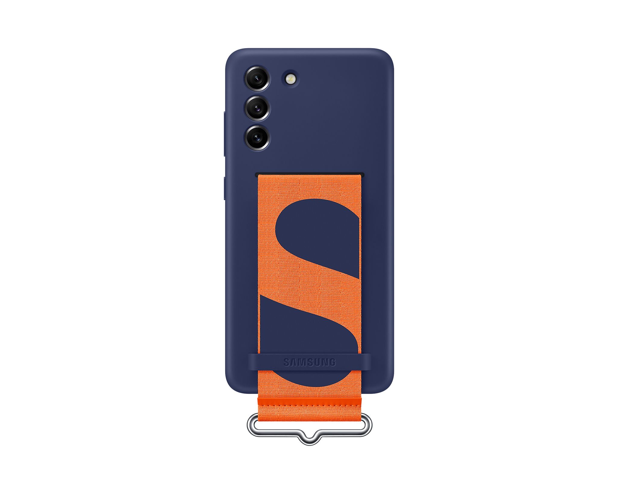 Samsung Galaxy S21 FE Silicone Grip Case - Navy & Orange