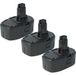 vhbw 3x batterie compatible avec Dewalt DW959, DW960B, DW959K-2, DW960, DW987, DW938, DW938K, DW960K, DW960K-2, DW958 outil (3000 mAh, Li-Ion, 18 V)