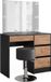 Vicco Sherry Kaptafel – 90 x 75 cm met spiegel, LED-verlichting & kruk Antraciet/gouden eik