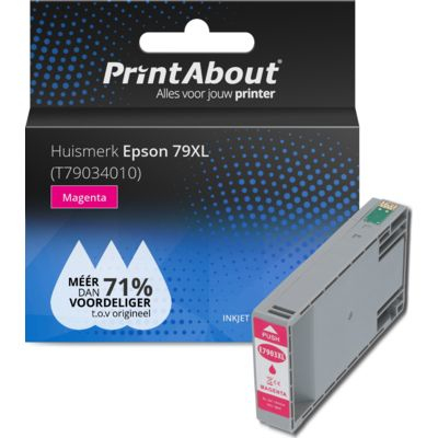 PrintAbout Huismerk Epson 79XL (T79034010) Inktcartridge Magenta Hoge capaciteit
