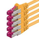 1aTTack.de Cat6a CAT6 5x 3.0m LAN-netwerkkabel SFTP PIMF 10Gb/s - geel