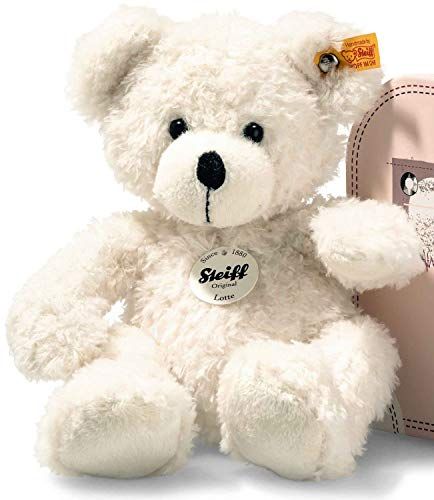 Steiff Teddybeer Lotte 28 met koffer, wit - 0792491251572